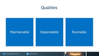 digitaldrummerjhttps://digitaldrummerj.me
RunnableDependableMaintainable
Qualities
9
 