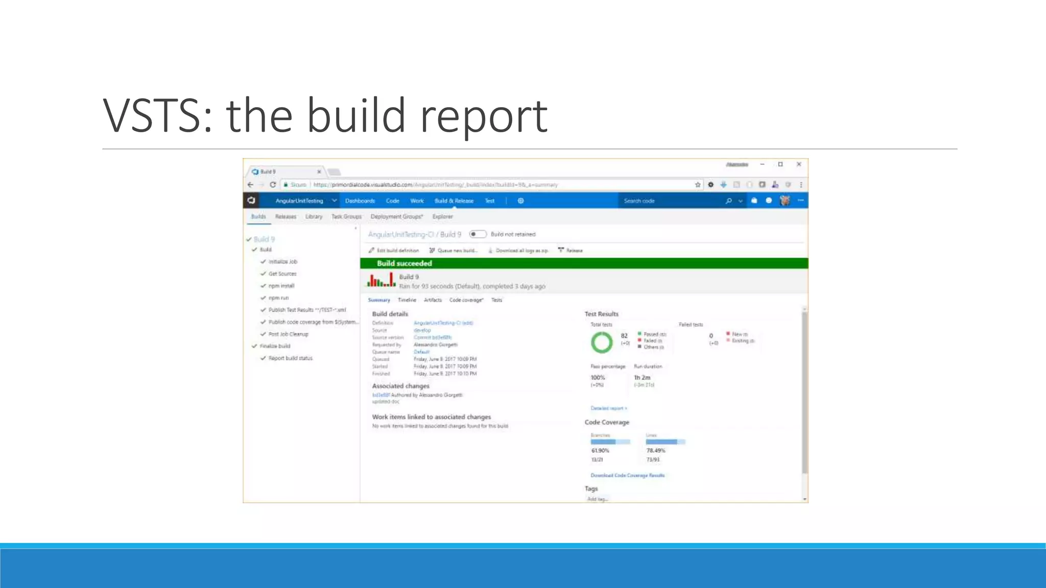 VSTS: the build report
 