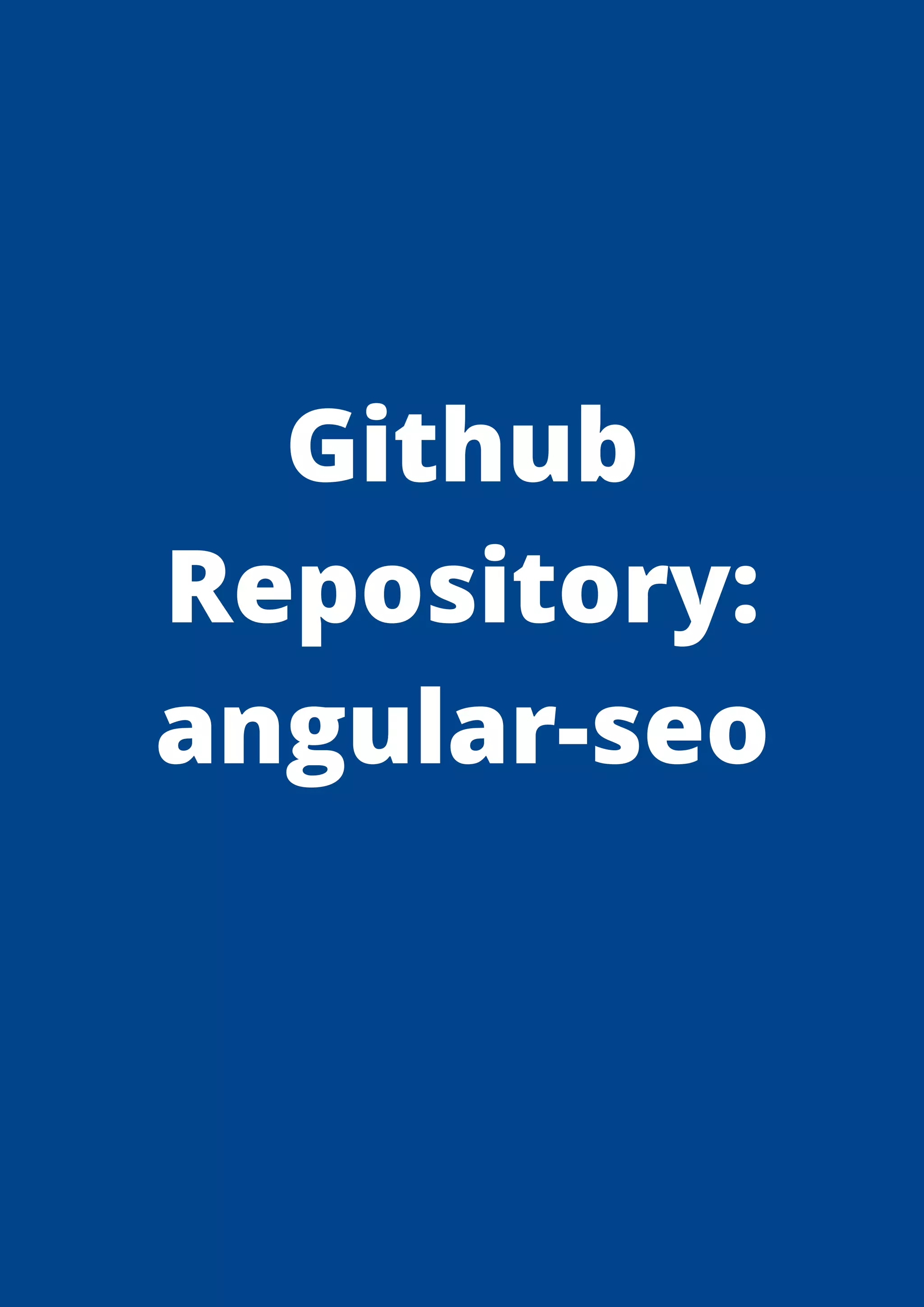 Github Repository: angular-seo 