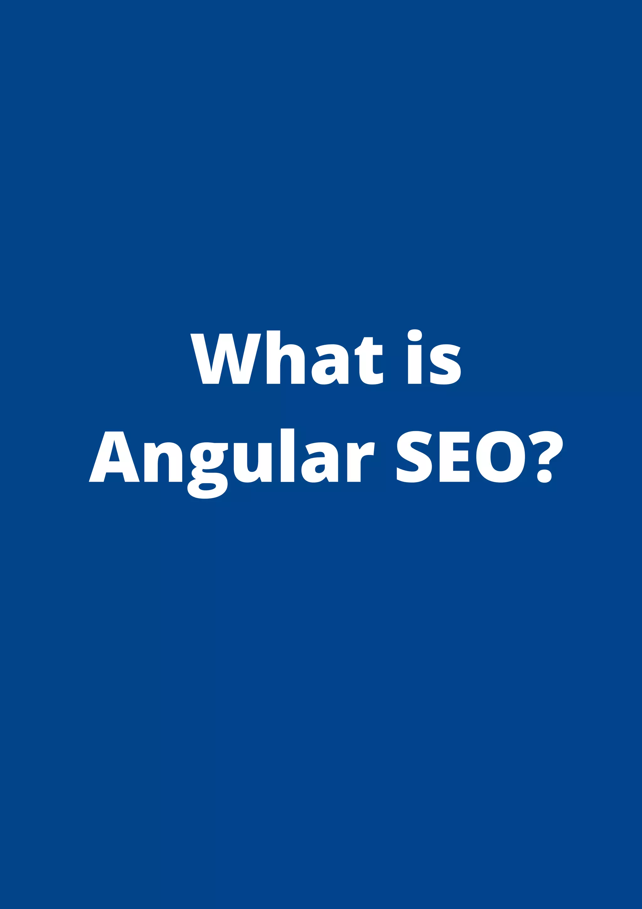 What is Angular SEO? 