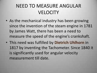 Angular velocity measurement | PPTX
