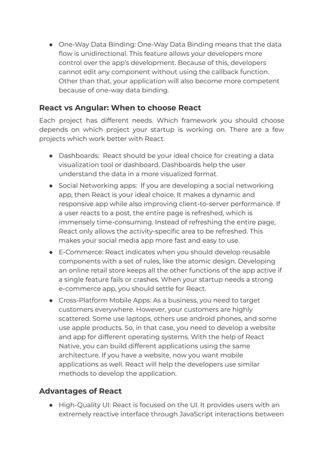 Angular vs react.pdf | Web Development | Internet