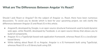 Angular vs React | PPTX