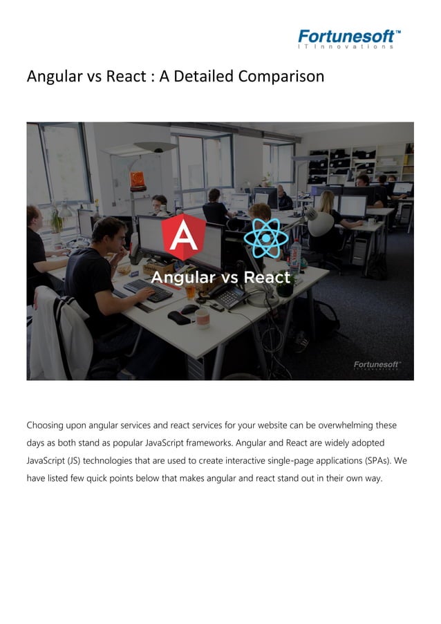 Angular vs React : A Detailed Comparision | PDF
