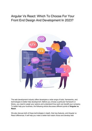 React VS Angular- Which is Best for You in 2023? | DOCX