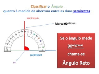 semirreta A

                      Marca 90o (graus)




        semirreta B

(v)
 
