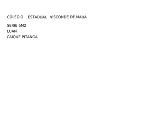 COLEGIO ESTADUAL VISCONDE DE MAUA LUAN  CAIQUE PITANGA  SERIE 6M2 