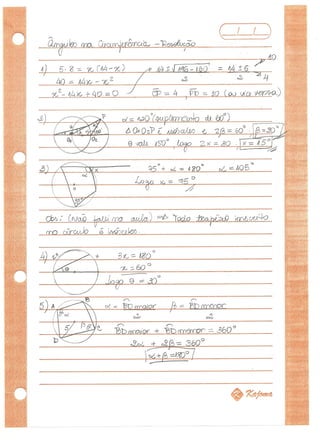 Angulos na circunferencia   resolução