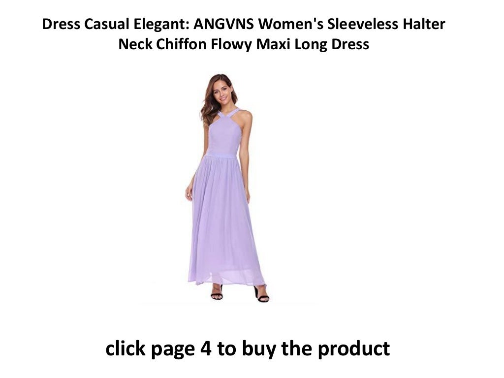 casual elegant dress code ANGVNS Women's Sleeveless Halter Neck Chiffon