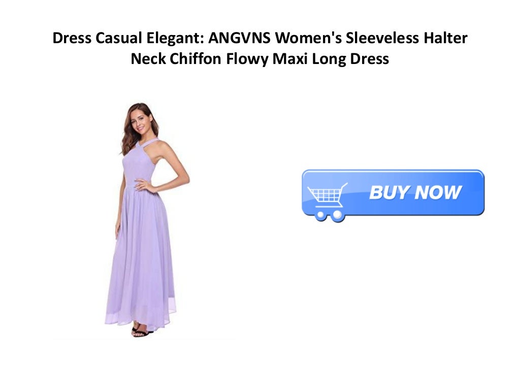 dress code casual elegant ANGVNS Women's Sleeveless Halter Neck Chiffon