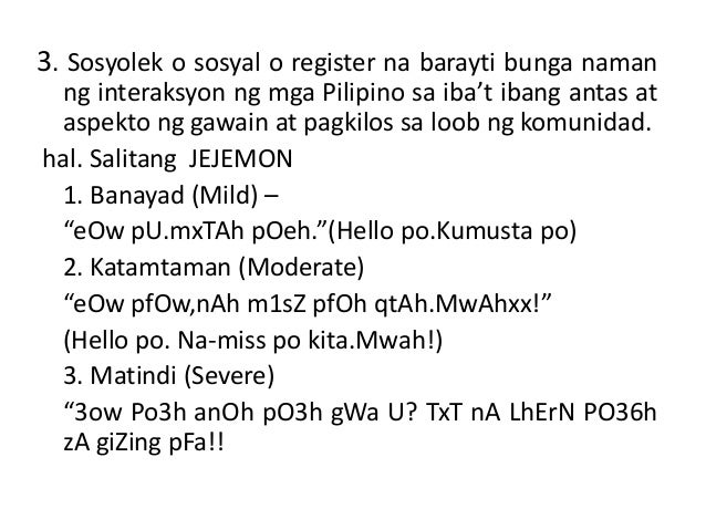 Halimbawa Ng Salitang Sosyolek At Ang Kahulugan Nito - Mobile Legends