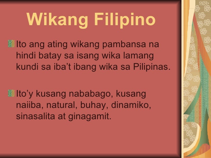 Tungkulin Ng Wikang Filipino Bilang Wikang Panturo - satungkule