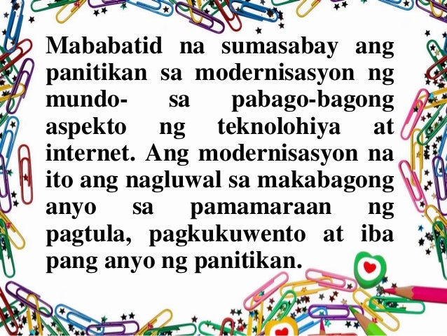 Ang wika ng panitikan sa kasalukuyang panahon