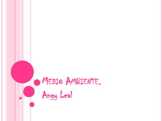 MEDIO AMBIENTE.
Angy Leal
 