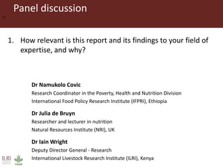 The influence of livestock-derived foods on nutrition in the first 1,000 days of life: Research report launch