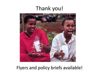 The influence of livestock-derived foods on nutrition in the first 1,000 days of life: Research report launch