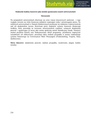 An Honor Code Case Study | PDF
