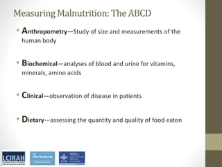 Core disciplines in agriculture-nutrition-health research: Nutrition