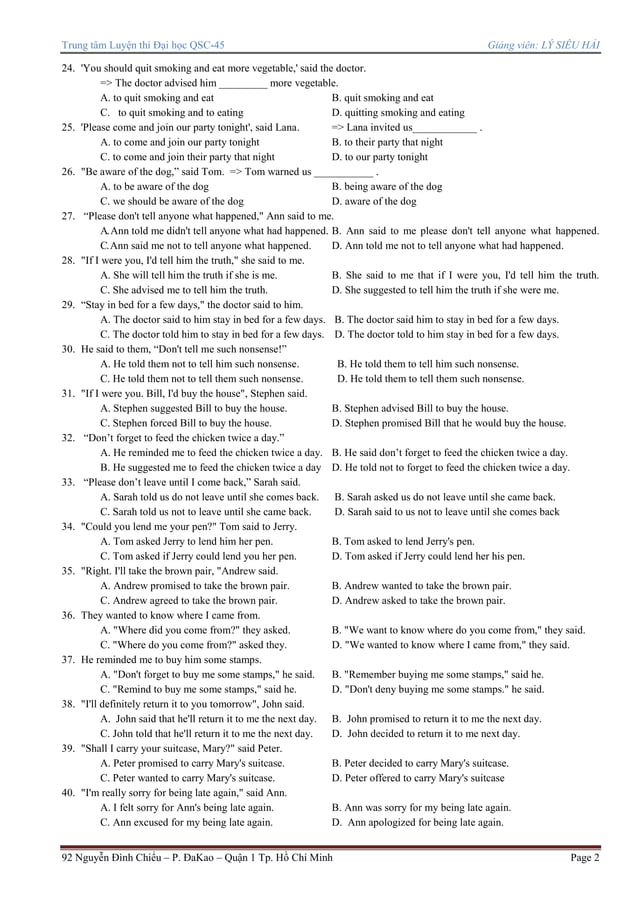 Anhvan thay hai trung tam luyen thi dai hoc qsc-45 - noun clauses ...