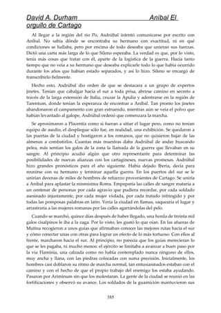 Anibal el orgullo de cartago (david durham)