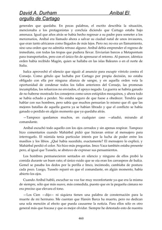 Anibal el orgullo de cartago (david durham)