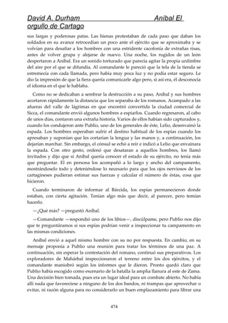 Anibal el orgullo de cartago (david durham)