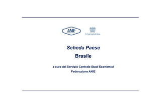Scheda Paese
                Brasile

a cura del Servizio Centrale Studi Economici
             Federazione ANIE
 