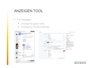 ANZEIGEN TOOL
• Für Fanpages
• Anzeige für ganze Seite
• Anzeige für einzelne Beiträge
http://www.fog-city.de/
@Adirana @FogCitySF
 