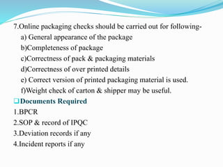 Manufacturing Operations And Control In Pharmaceuticals | PPTX