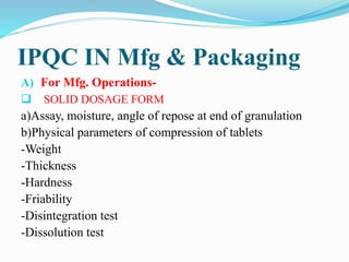 Manufacturing Operations And Control In Pharmaceuticals | PPTX