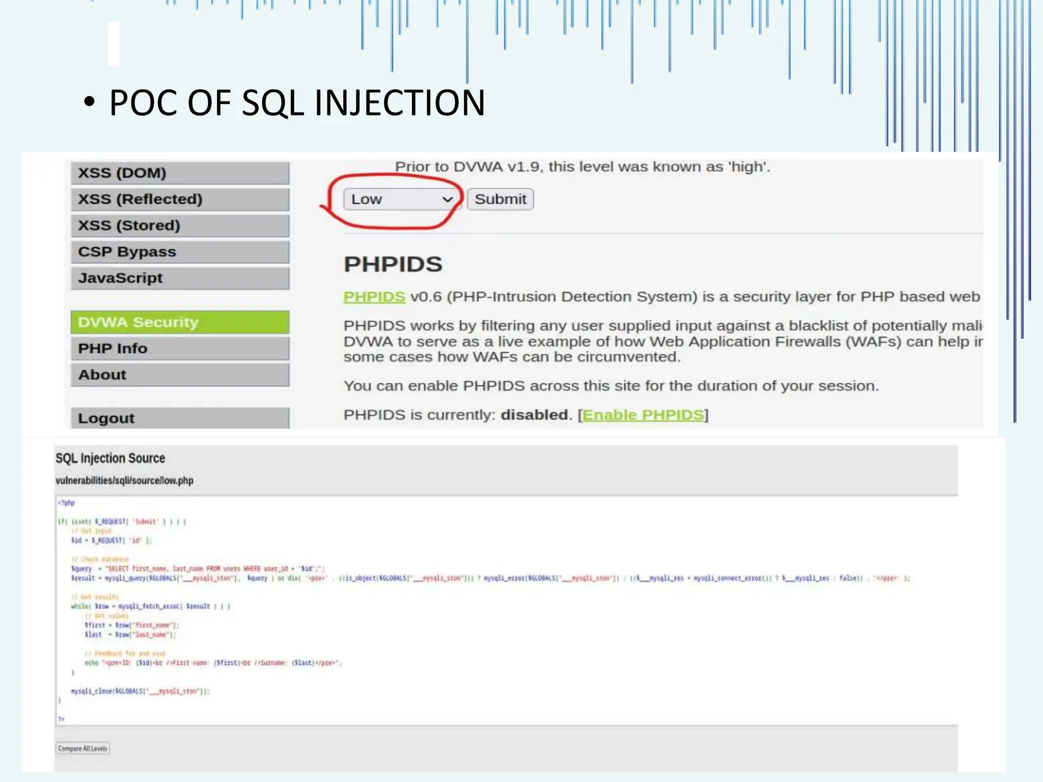 • POC OF SQL INJECTION • 