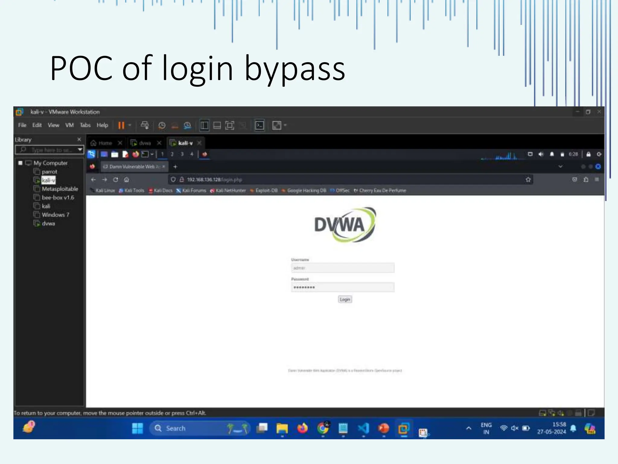 POC of login bypass 