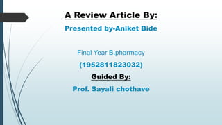 Aniket Bide practice school presentation | PPT