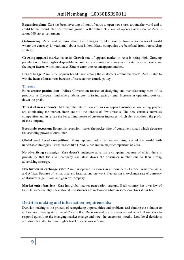 zara case essay Introduction zara, the largest retailer within the inditex portfolio, has been able to maintain a competitive advantage over its competitors by offering. zara case essay Introduction zara, the largest retailer within the inditex portfolio, has been able to maintain a competitive advantage over its competitors by offering.