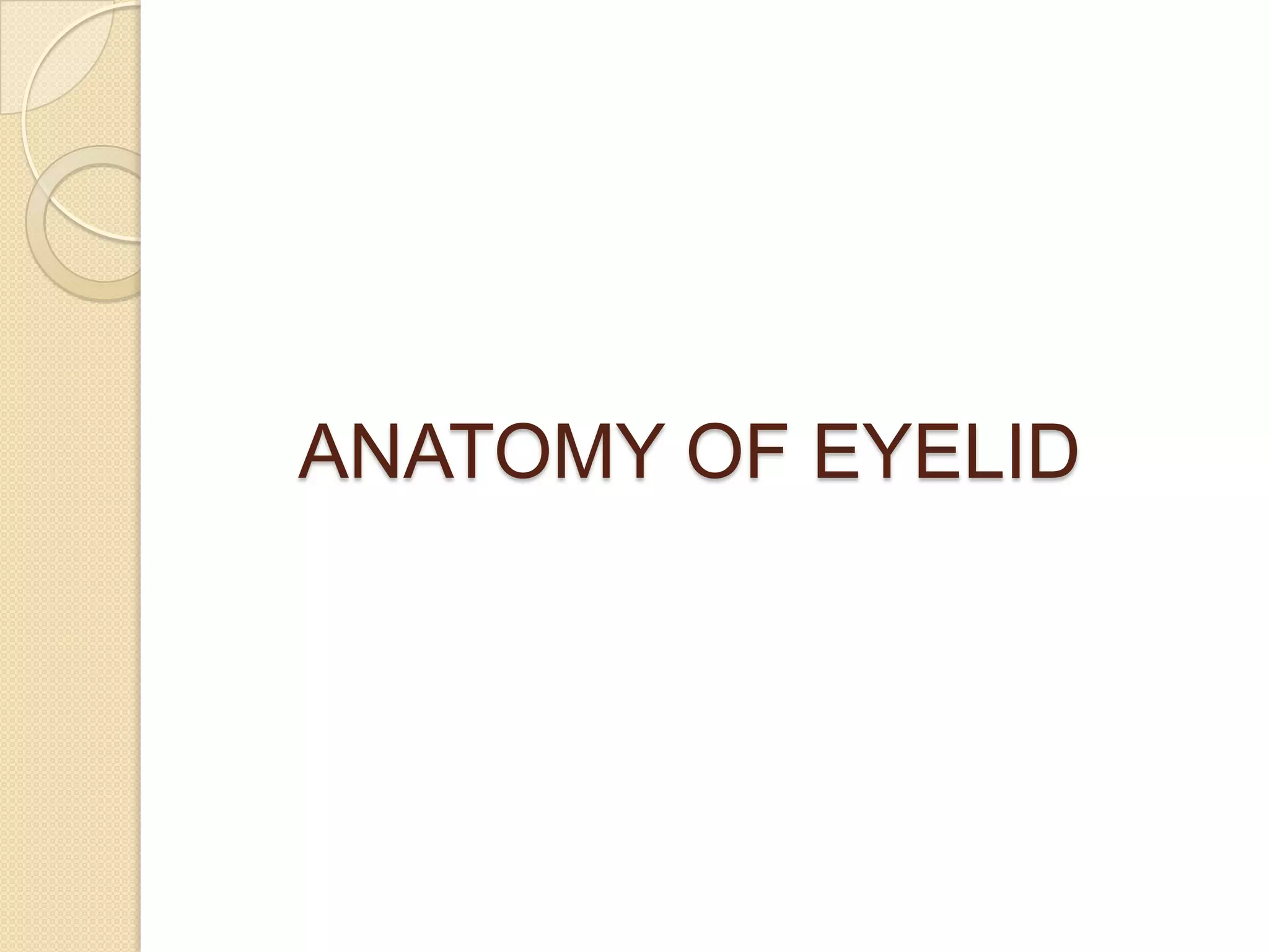 ANATOMY OF EYELID
 