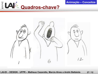 U 
F 
P 
R 
LAI-DI –DESIGN -UFPR –MatheusCezarotto, Marcia Alves e André Battaiola 
27 / 12 
Animação –Conceitos 
Quadros-chave?  