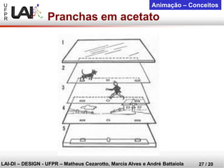 U 
F 
P 
R 
LAI-DI –DESIGN -UFPR –MatheusCezarotto, Marcia Alves e André Battaiola 
27 / 20 
Animação –Conceitos 
Pranchas em acetato  