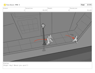Scene
1
Duration
06:00
Panel
2
Duration
01:00
Dialog
Thugs: Hey! Where you goin'?
Stb 1 Page 2/151
 