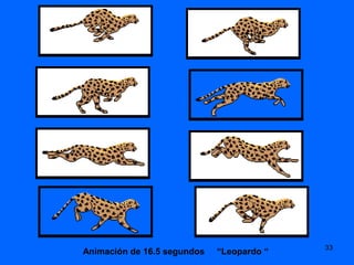 33
Animación de 16.5 segundos   “Leopardo “
 