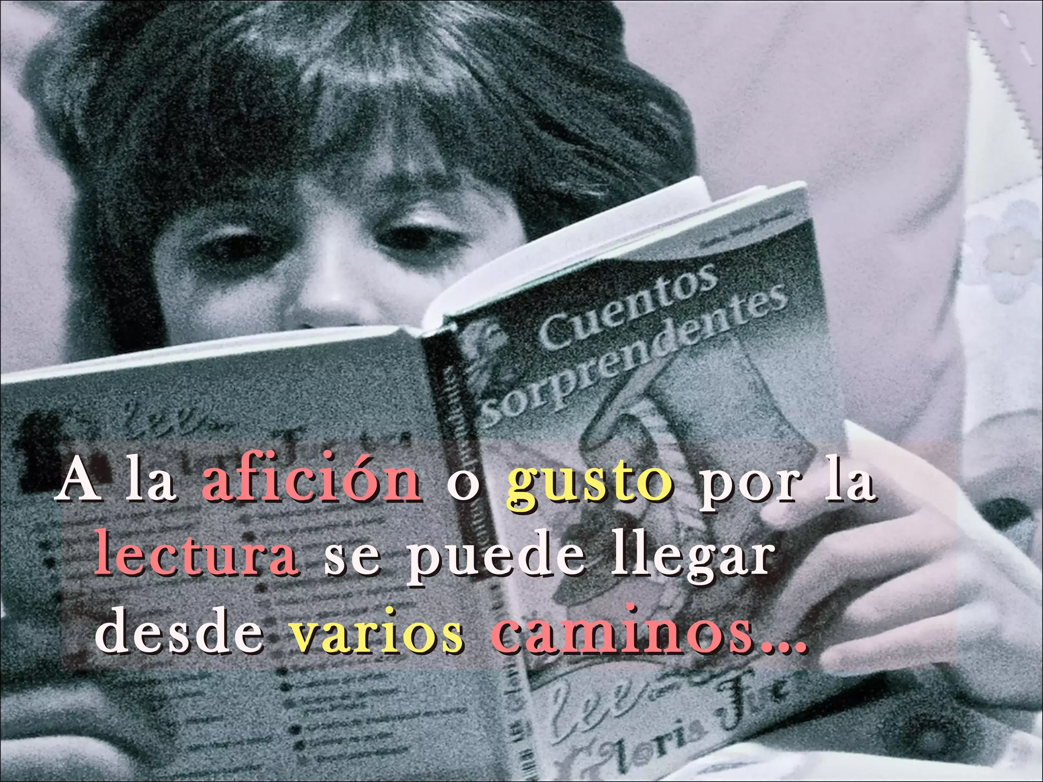 A la  afición  o  gusto  por la  lectura  se puede llegar desde  varios   caminos… 