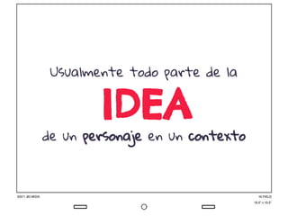 Usualmente todo parte de la
IDEA
de un personaje en un contexto
 