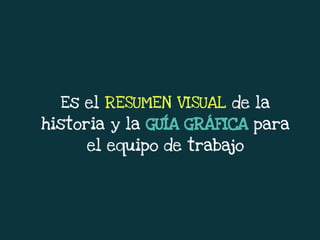 Es el RESUMEN VISUAL de la
historia y la GUÍA GRÁFICA para
el equipo de trabajo
 