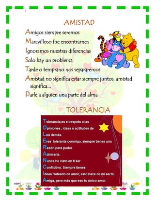 |
migos siempre seremos
aravilloso fue encontrarnos
gnoramos nuestras diferencias
olo hay un problema
arde o temprano nos separaremos
mistad no significa estar siempre juntos, amistad
significa...
arle a alguien una parte del alma
 