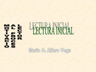 MOTIVACIÓN AL PROCESO LECTOR LECTURA INICIAL Mario O. Alfaro Vega 