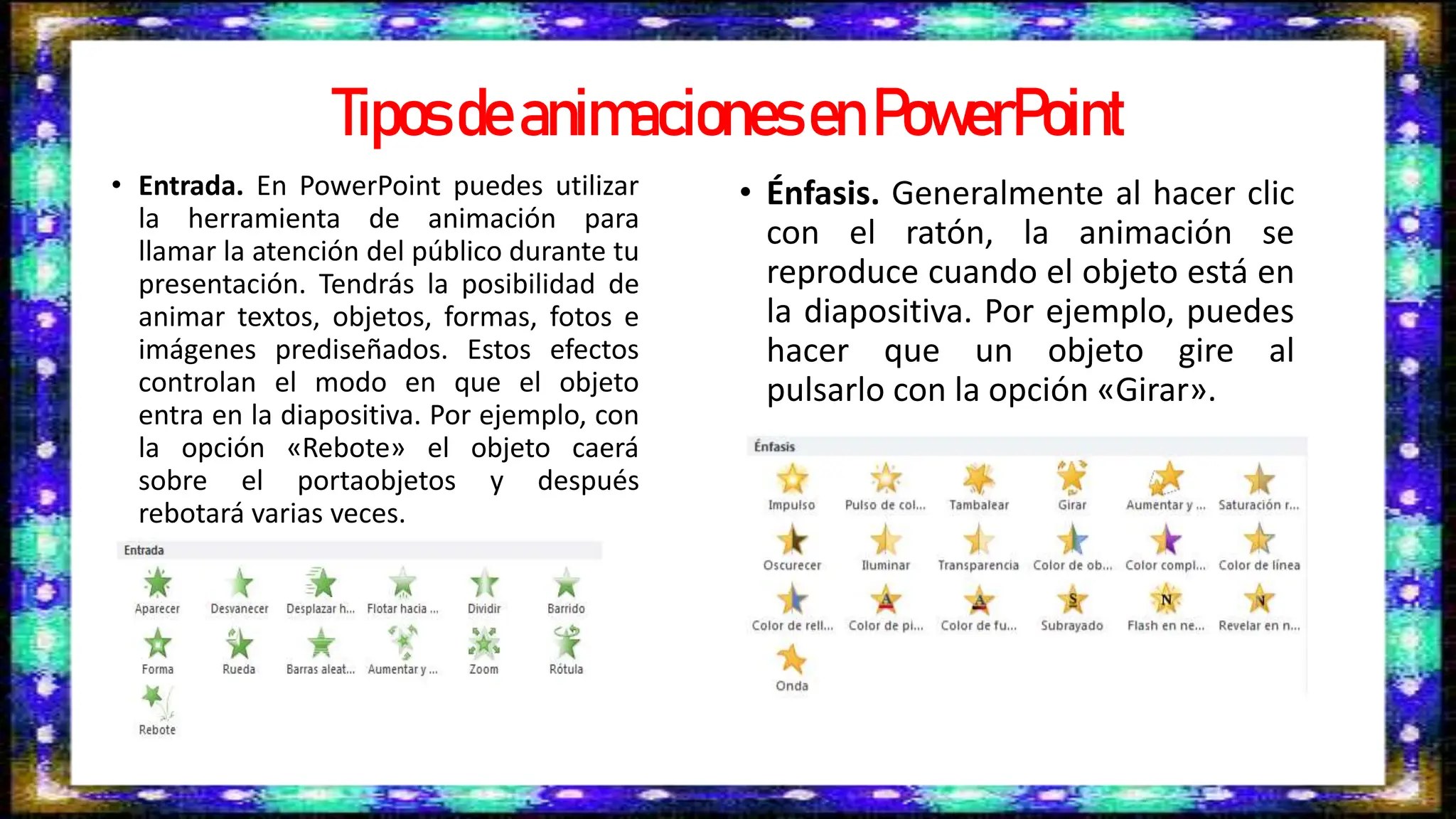 ANIMACIONES EN POWER POINT DIANA ESPINO CASTILLO trabajo hecho | PPT
