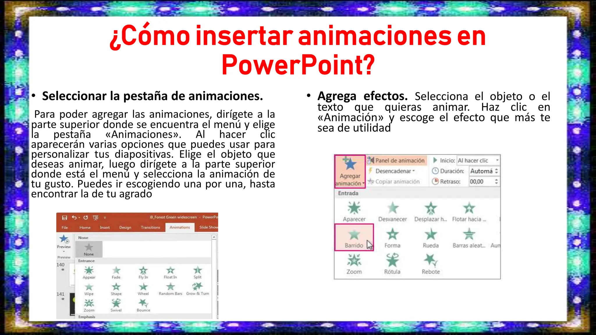 ANIMACIONES EN POWER POINT DIANA ESPINO CASTILLO trabajo hecho | PPT