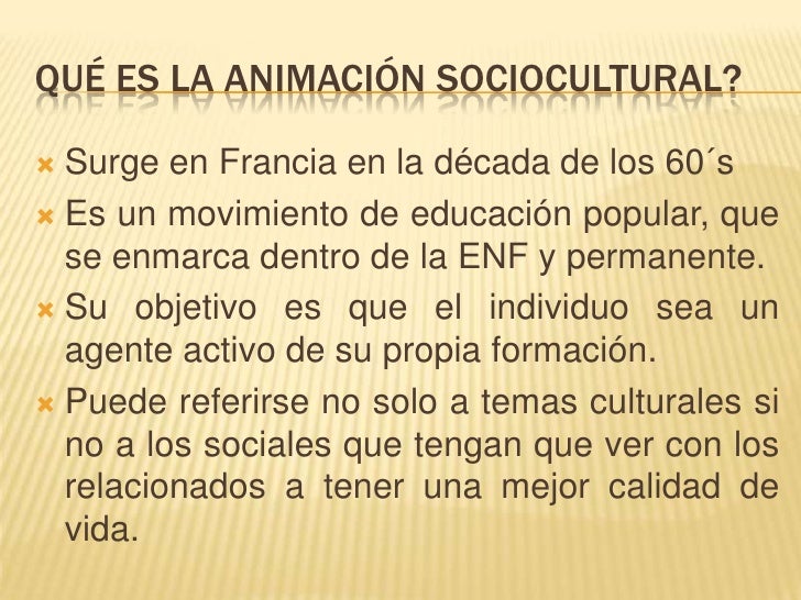 Animacion sociocultural