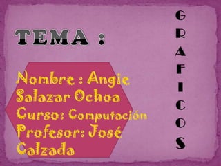 GRAFICOS TEMA : Nombre : Angie Salazar Ochoa Curso: Computación Profesor: José Calzada  