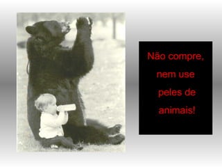 Não compre, nem use peles de animais! 
