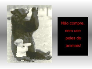 Não compre, nem use peles de animais! 
